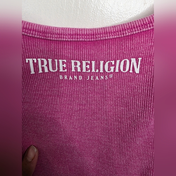 True Religion Fuchsia Vintage Wash Cami Bodysuit - Picture 7 of 11
